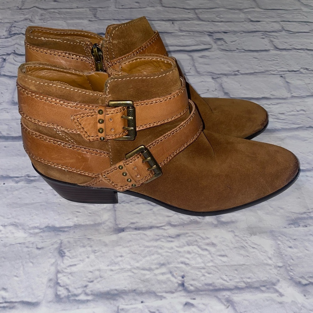 Sam Edelman Tan and Brown Pippen Ankle Booties Size 9